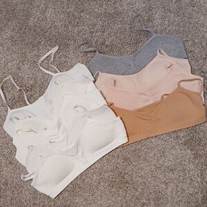 Set of 9 Girls Hanes Bras Sz M